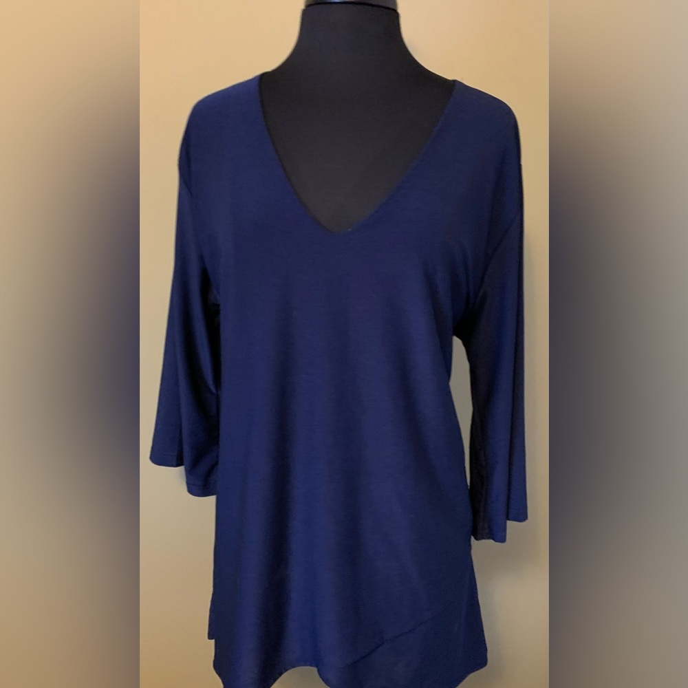 Navy crossover hem tunic